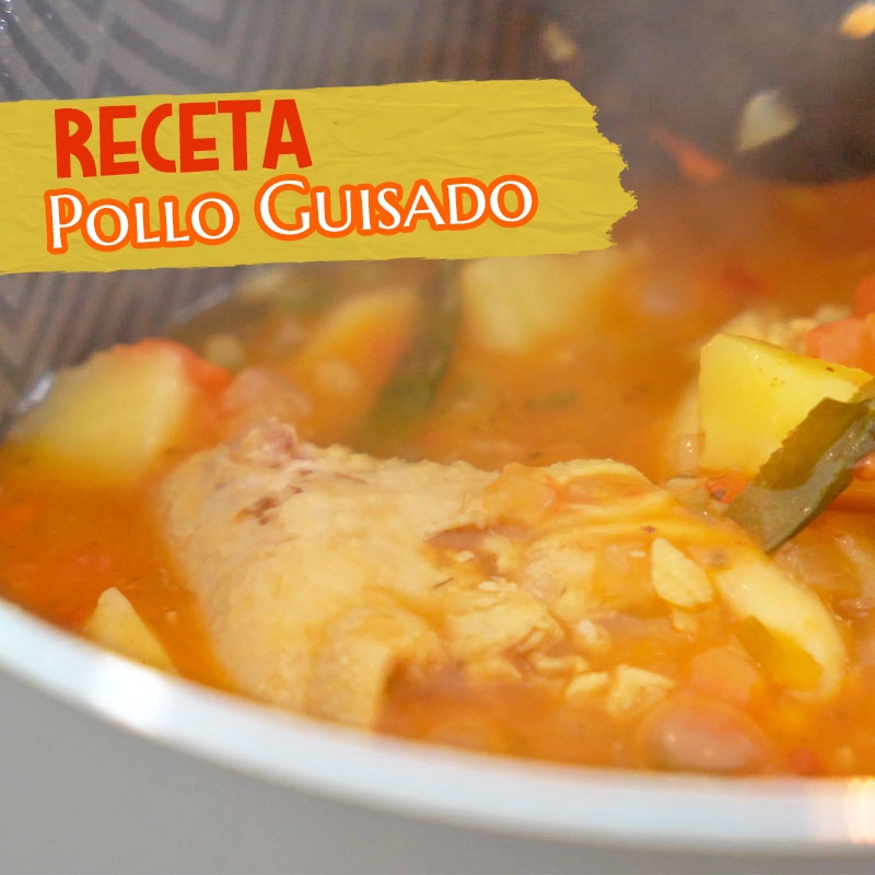 portada de receta de pollo guisado